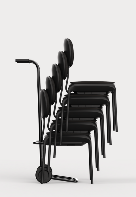 pick up or put down stacks of chairs